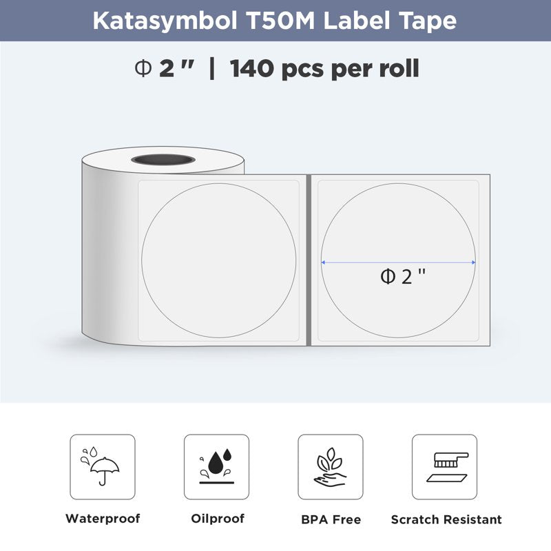 Thermal Label Maker Tape Refill 140 Transparent Waterproof Self-Adhesive Roll
