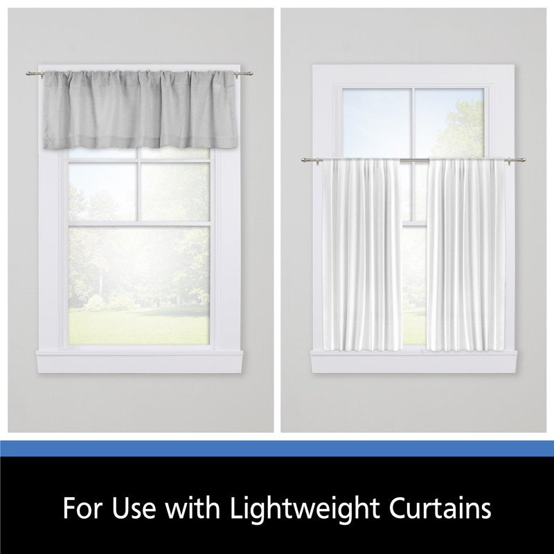 Adjustable Nickel Curtain Rod Set for Light Window Treatments, 48-84 in