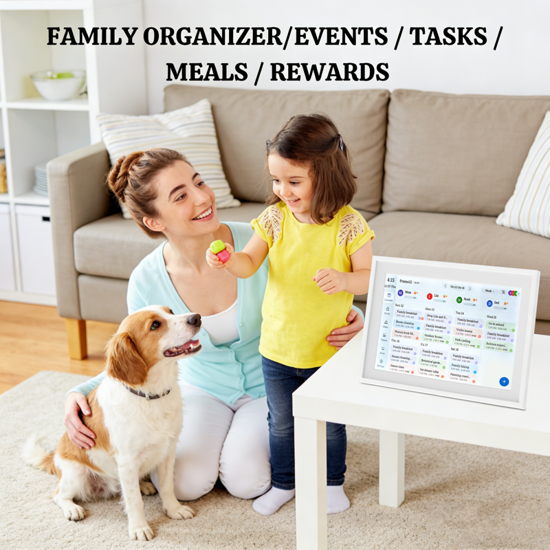 10.1 Inch Digital Calendar Wall Touch Screen Chore Chart Family Organizer