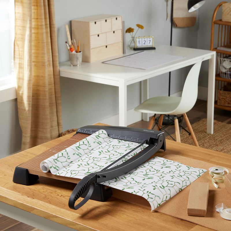 Heavy-Duty Wood Guillotine Trimmer 18-Inch Professional Paper Cutter