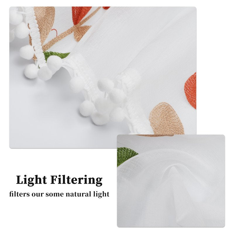 Short White Kitchen Net Curtain Set with Eyelets - Brighten & Privacy