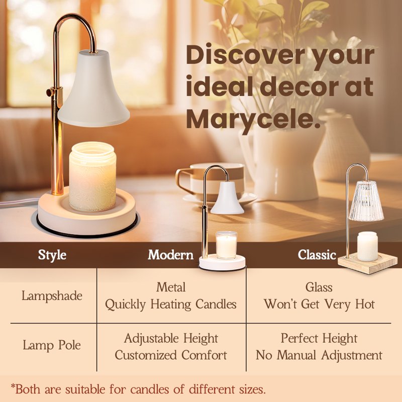 Dimmable Candle Warmer Lamp with Timer - Wax & Fragrance Heater for Home & Bedroom