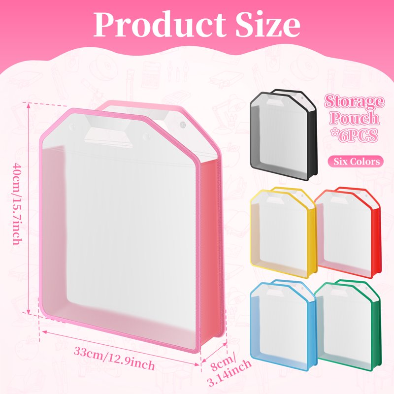 Scrapbook Paper Storage Organizer 6-Pack for 12x12 Sheets with Handle
