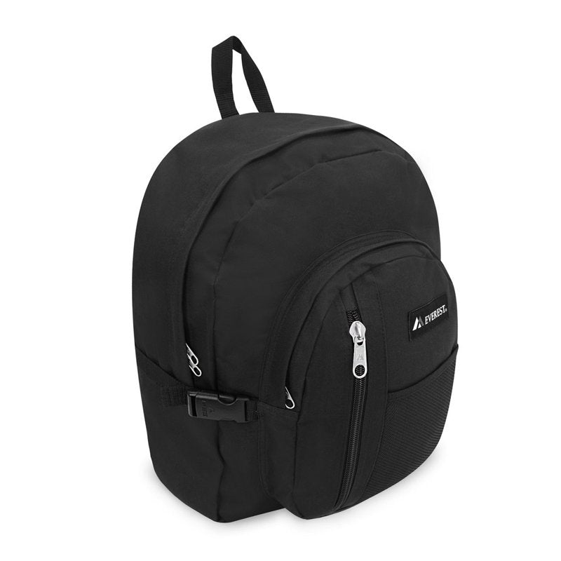 Everest Travel Backpack with Front Mesh Pocket - Large Capacity Black