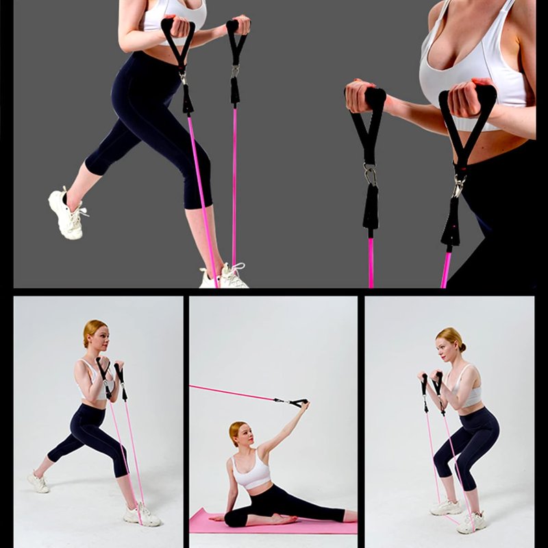 180Lb Pilates Bar Kit with Resistance Bands for Full Body Workout