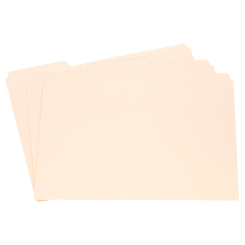 Letter Size File Folders with 1/3-Cut Tabs - Assorted Positions, 100 Pack