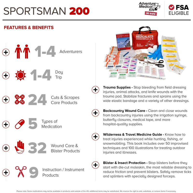 Adventure Medical Kits Sportsman 200 First Aid Kit for Wilderness & Outdoor Use