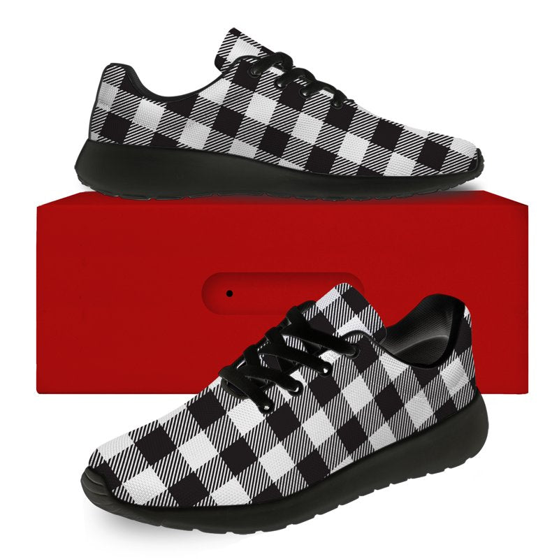 Women’s Tennis Shoes Plaid Sneakers Breathable Lightweight Athletic Sneakers