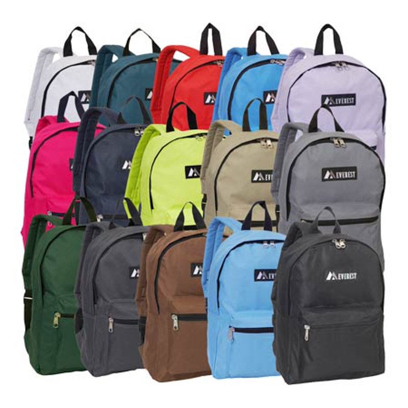 15-Inch Unisex Basic School Backpack - Multiple Colors for All Ages