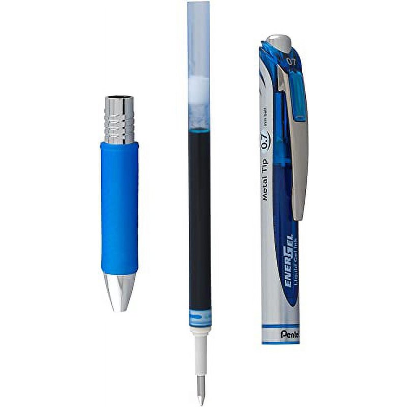 Pentel EnerGel Deluxe RTX Gel Pen Pack of 6 - Blue, 0.7mm Medium Line, Retractable Needle Tip