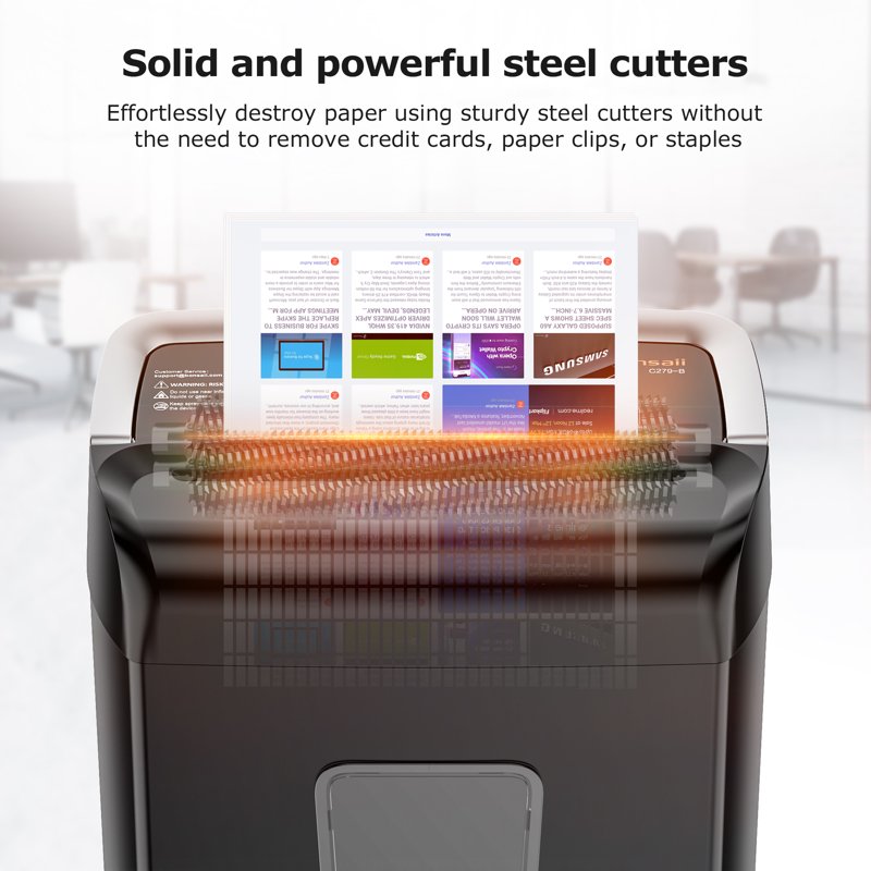 Cross Cut Paper Shredder for Home Office Security 12-Sheet Capacity