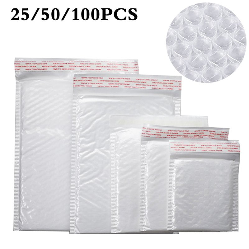 Bulk Poly Bubble Mailers Shipping Envelopes Self Seal All Sizes Recyclable White