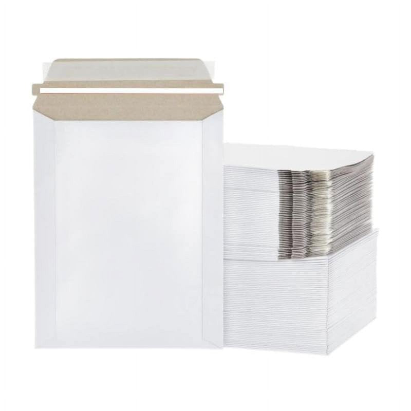 25 Pack 12.75x15 White Rigid Cardboard Mailers Self-Seal Flat Envelopes