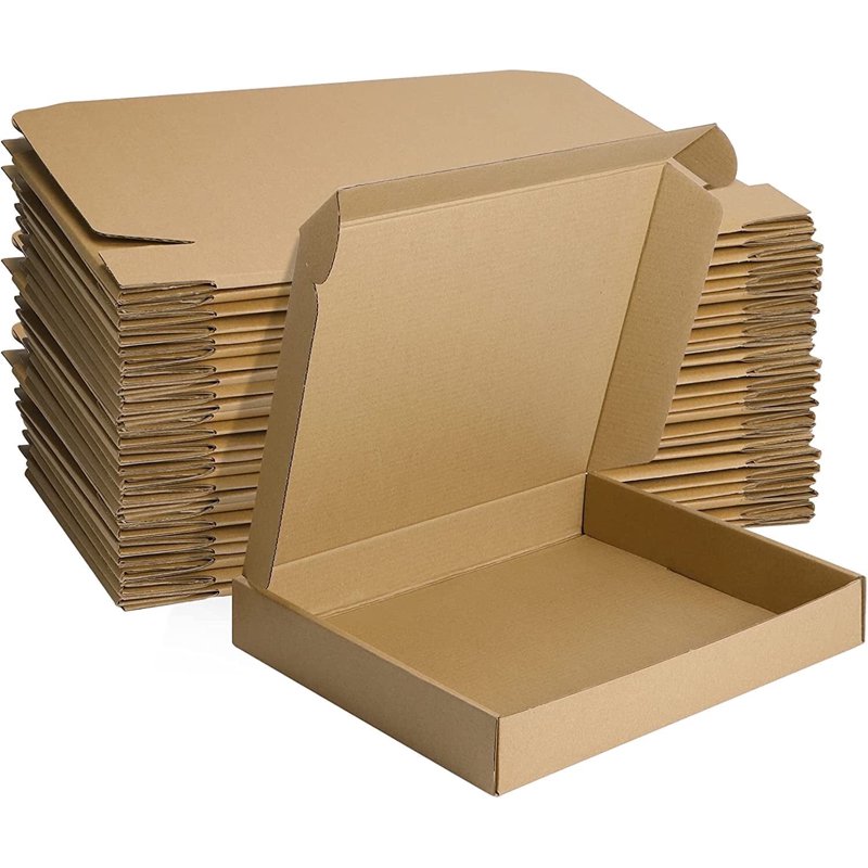 25 Pack Brown Corrugated Shipping Boxes - 13x10x2 Inches
