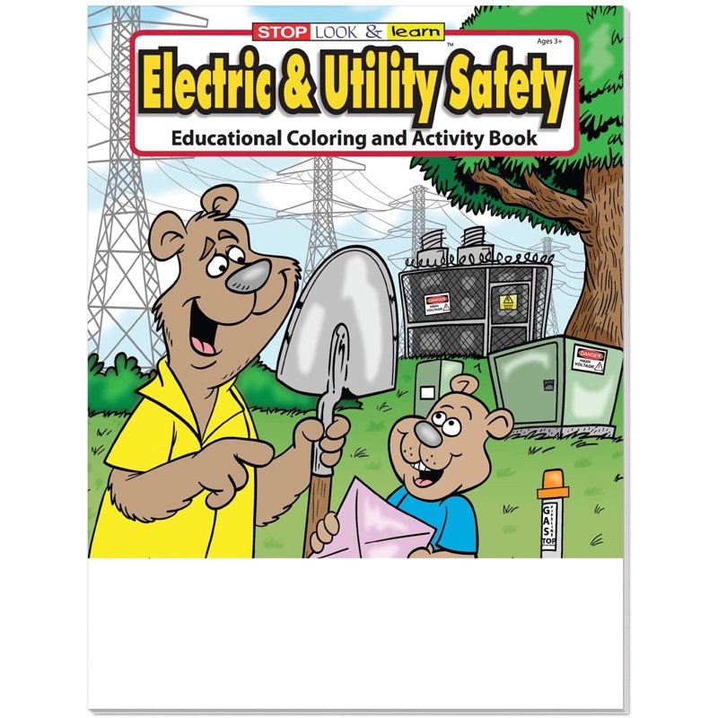 25 Pack Educational Safety Coloring & Activity Books for Kids – Electricity & Gas Awareness