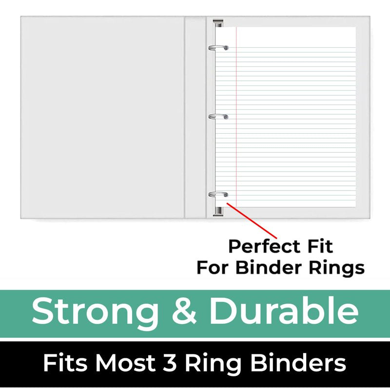 Loose Leaf Paper 6 Pack - College Ruled 8x10.5 Inch, 3-Hole Punched for Binders