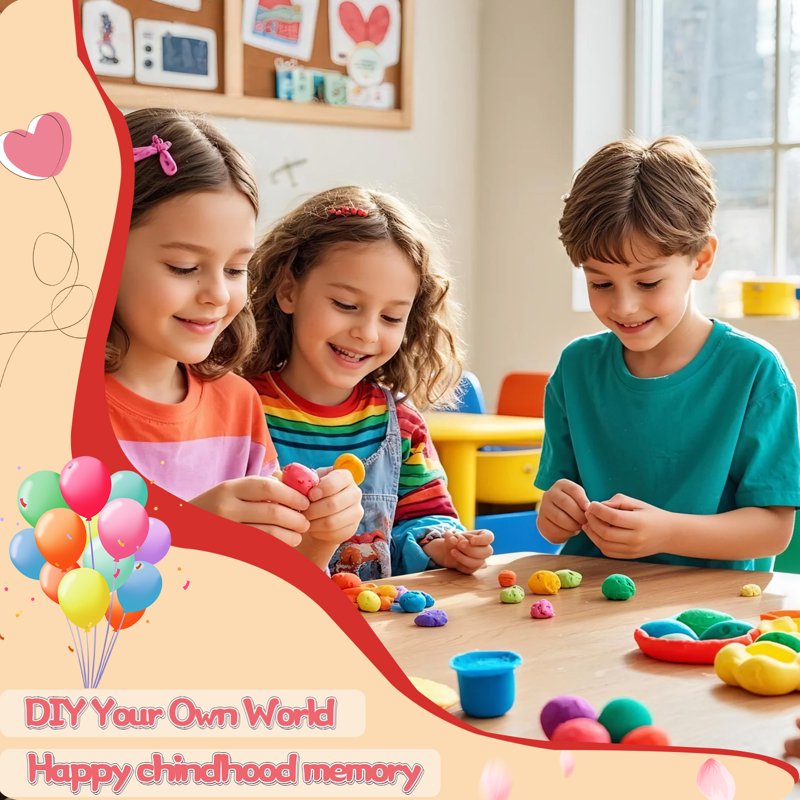 Kids Air Dry Clay Kit with 24 Colors, Tools & Tutorial - Safe & Non-Toxic