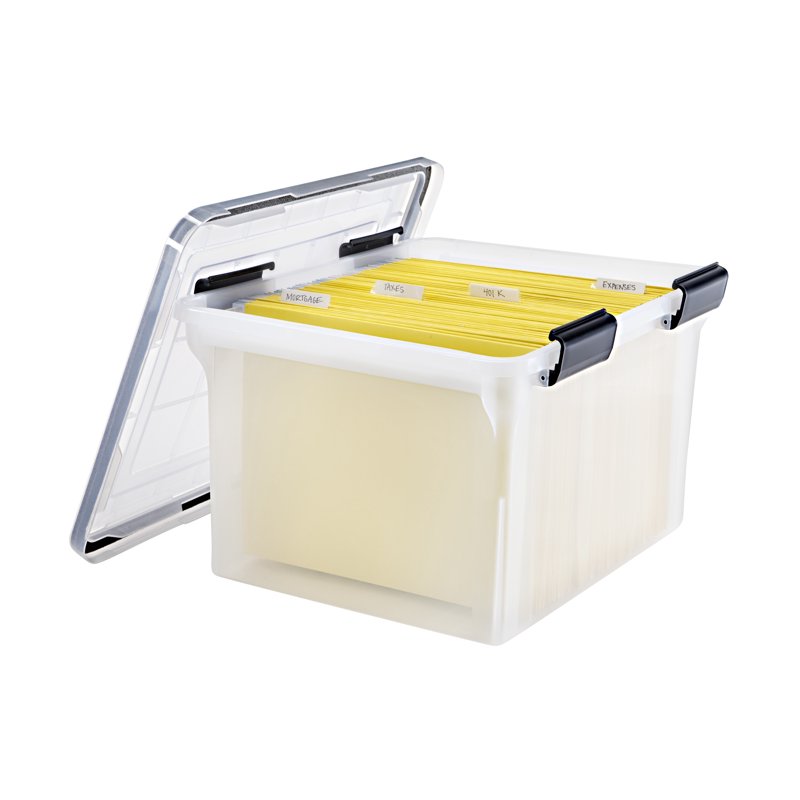 Plastic File Box Organizer for Letter Legal Documents - Pack of 1 or 6