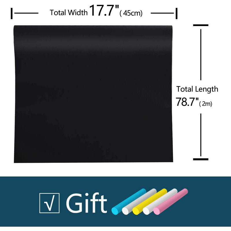 Removable Chalkboard Contact Paper Roll - Self-Adhesive Wall Decal for Home and Office