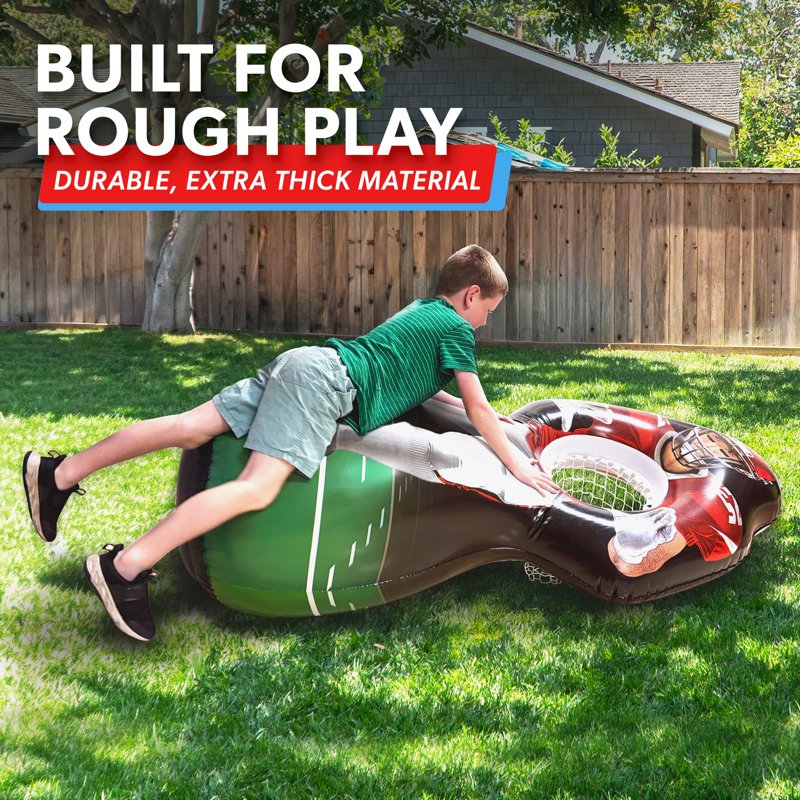 Inflatable Football Toss Game Set with Receiver and Scoreboard - Kids & Adults