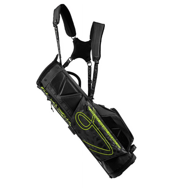 Vice Golf Smart Stand Bag Black/Neon Lime - Lightweight Carry Bag with Stand