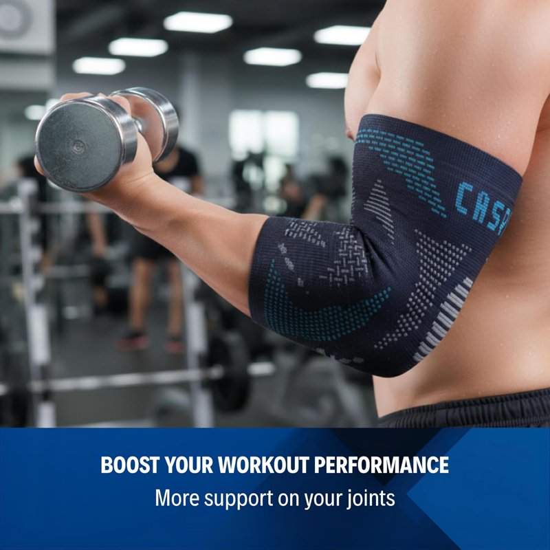 Elbow Compression Sleeves 2 Pack - Breathable Support for Sports & Daily Use