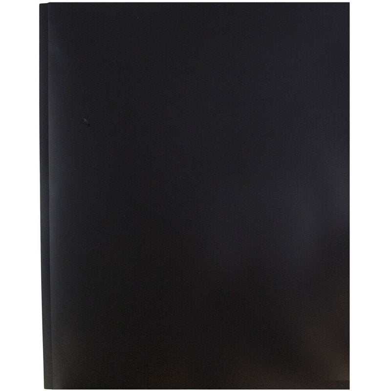 2-Pocket Plastic Folder with Metal Prongs & Clasp - 3 Pack, 9.5 x 11.5 Inches, Black