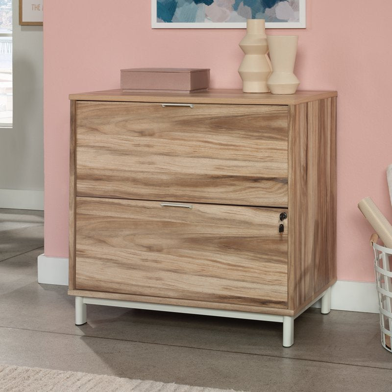 Sauder Bergen Circle 2-Drawer Lateral File Cabinet - Kiln Acacia Finish