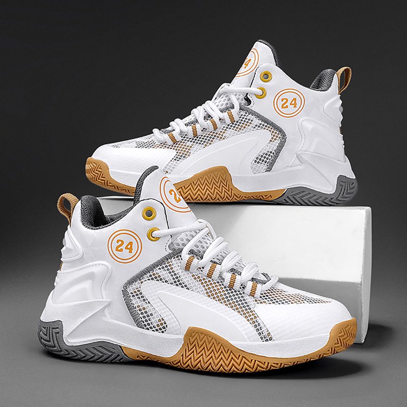 Kids Basketball Sneakers Breathable Mesh Non-Slip Sport Shoes for Boys Girls