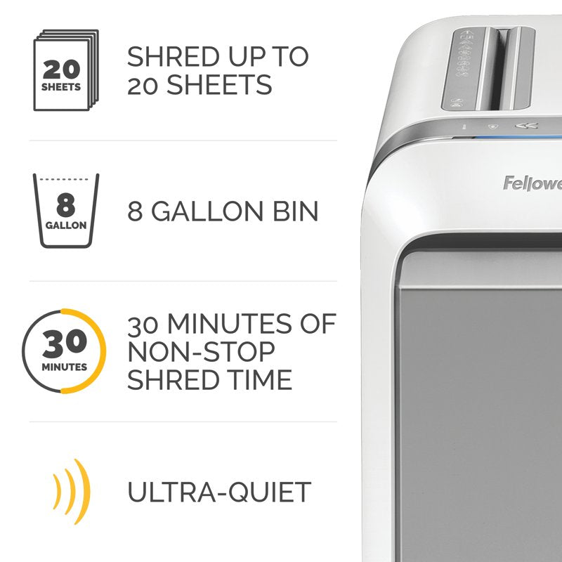 Micro-Cut Paper Shredder 20 Sheets with Jam Proof & Safety Technology