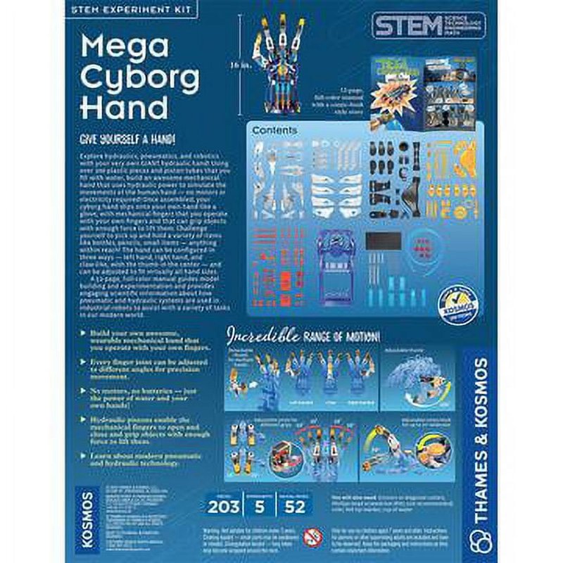 Hydraulic Hand Science Kit for Kids - Build & Experiment with Pneumatics