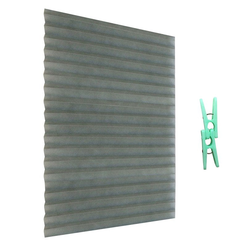 Light Blocking Pleated Window Shades with Clips - Blackout Curtains for Kitchen & Bathroom