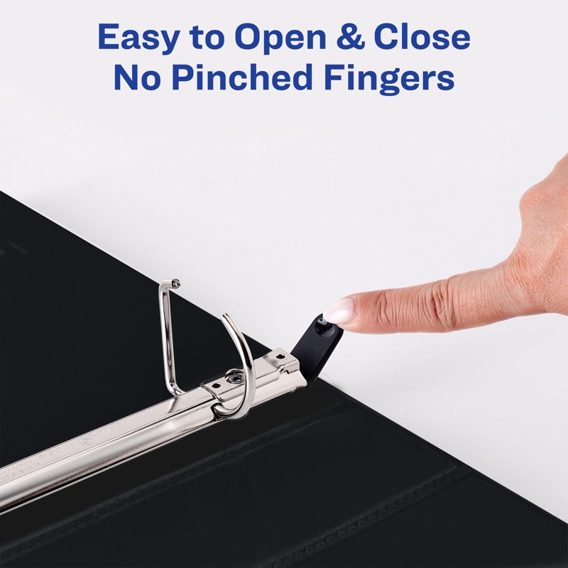 Heavy-Duty View Binder with 1.5 Inch Slant Rings - Black, Archival Safe