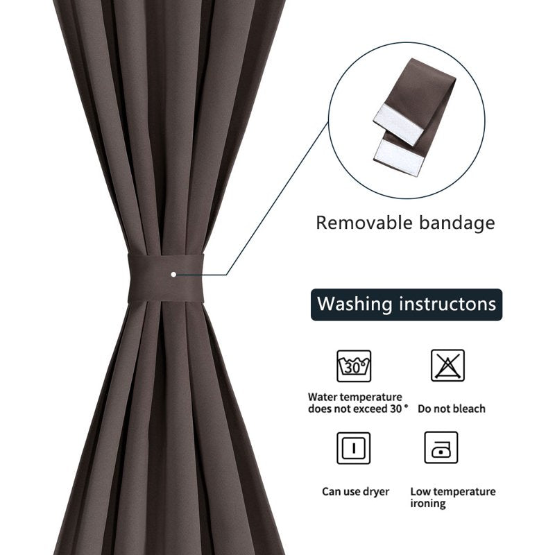 Solid Window Curtain Panel - Blackout Room Darkening Privacy Drapes