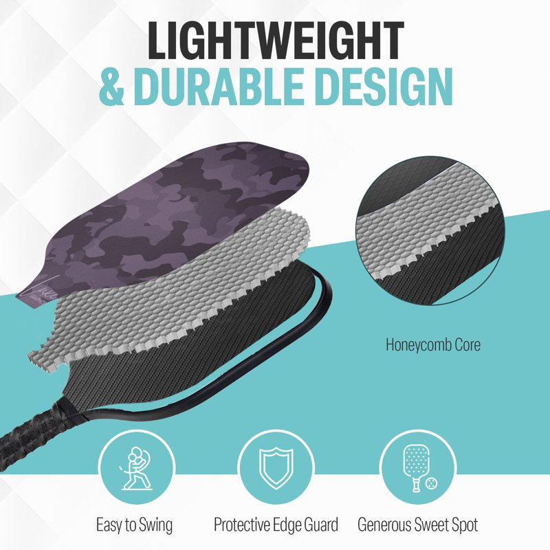 Palms-O-Aces Dark Camo Lightweight Graphite Pickleball Paddle
