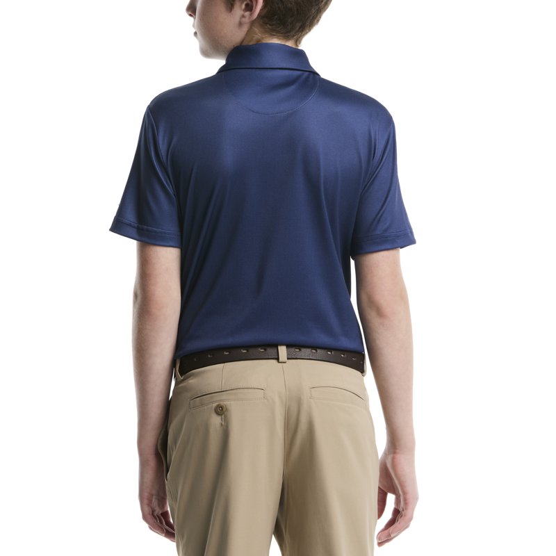 Boys Golf Polo Shirt Performance Textured Chest Short Sleeve Moisture Wicking