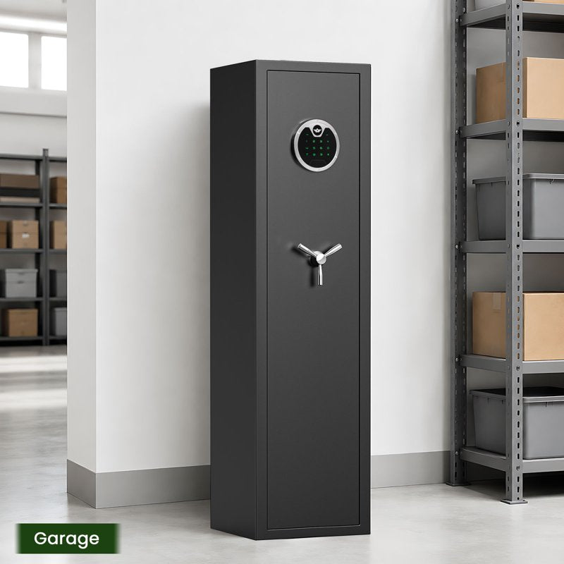 Digital Gun Safe 5-6 Long Rifle & Pistol Storage with Quick Access