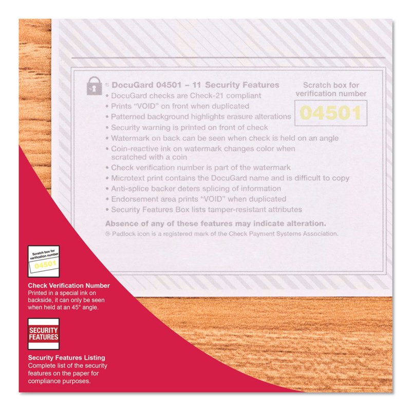 Business Checks with Security Features - Blue Marble Top, 8.5 x 11, 500 Sheets