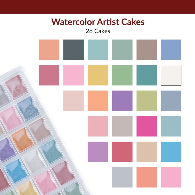 Pearlescent Watercolor Paint Set with Brush - 28 Vibrant Metallic Colors for Artists