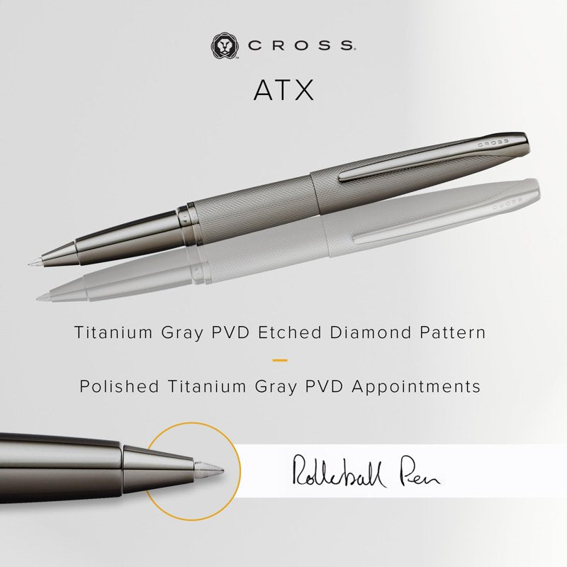 Cross ATX Sandblasted Titanium Gray Rollerball Pen - Modern, Ergonomic Design