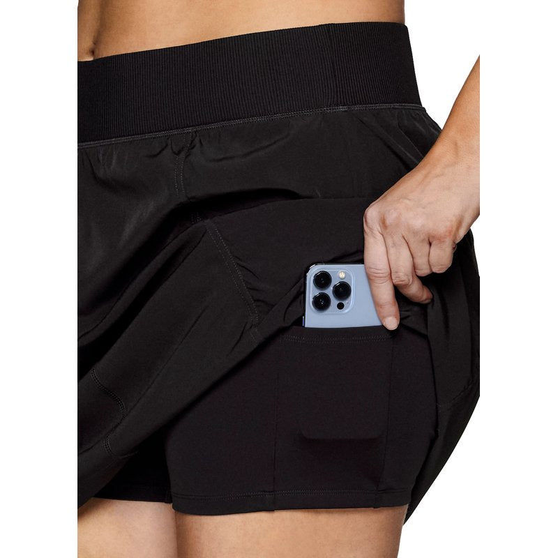 Plus Size Women's Tennis & Golf Skort with Pockets & Ruched Detail – Longer Length