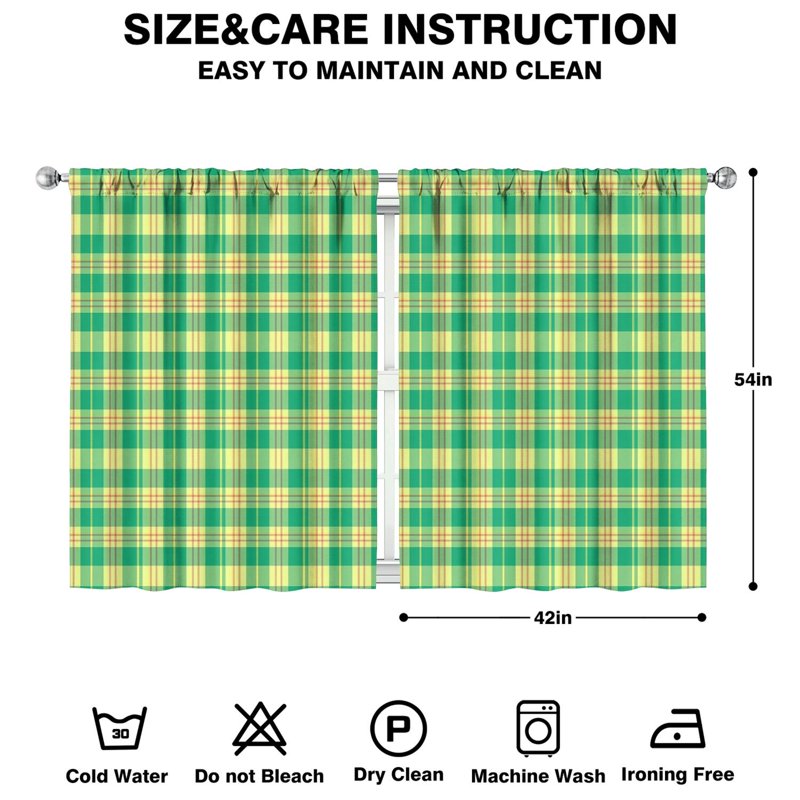 2 Pack Farmhouse Kitchen Curtains 42x54 Inch Tier Window Panels with Rod Pocket