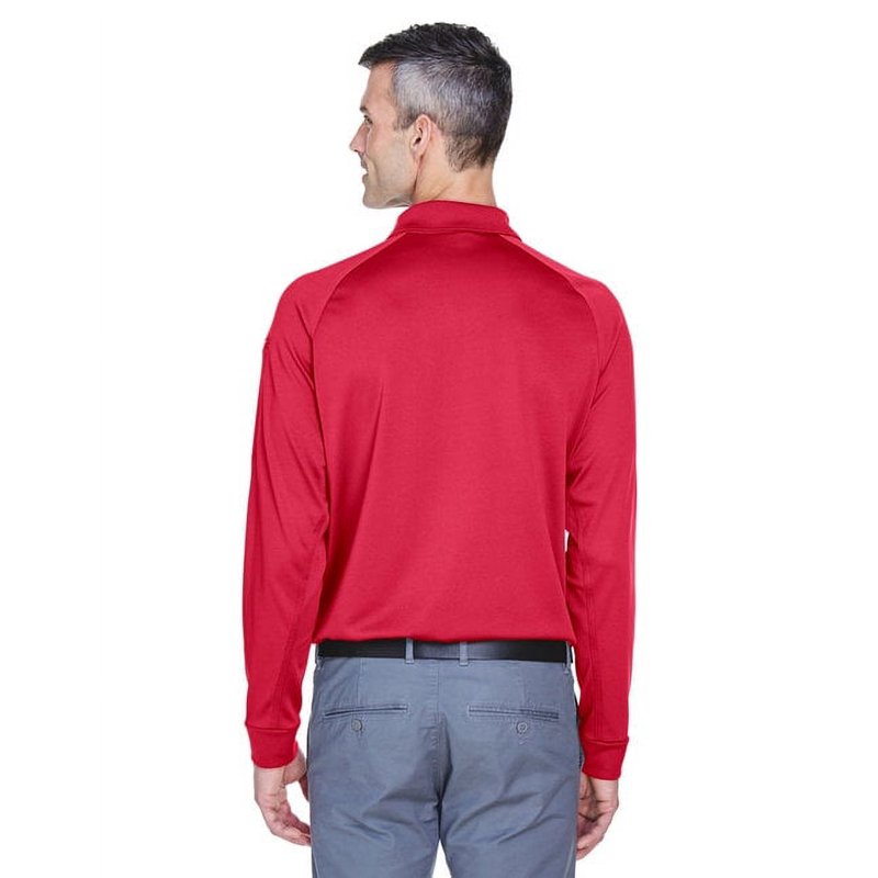 (4 Pack) Harriton M211L Men’s Advantage Long Sleeve Tactical Polo - Red, Size S