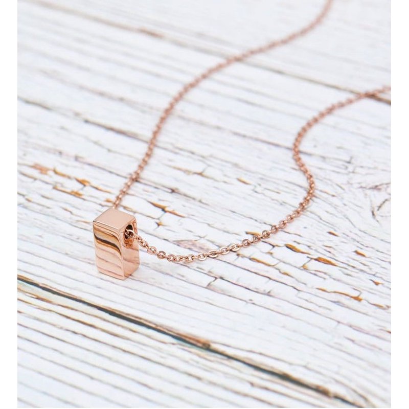 Matching Mom and Daughter Necklace Set - Silver Cube & Infinity Rings Gift