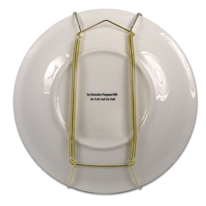 Plate Display Hangers Pack of 3 Spring-Style Brass-Coated Wire with Nails