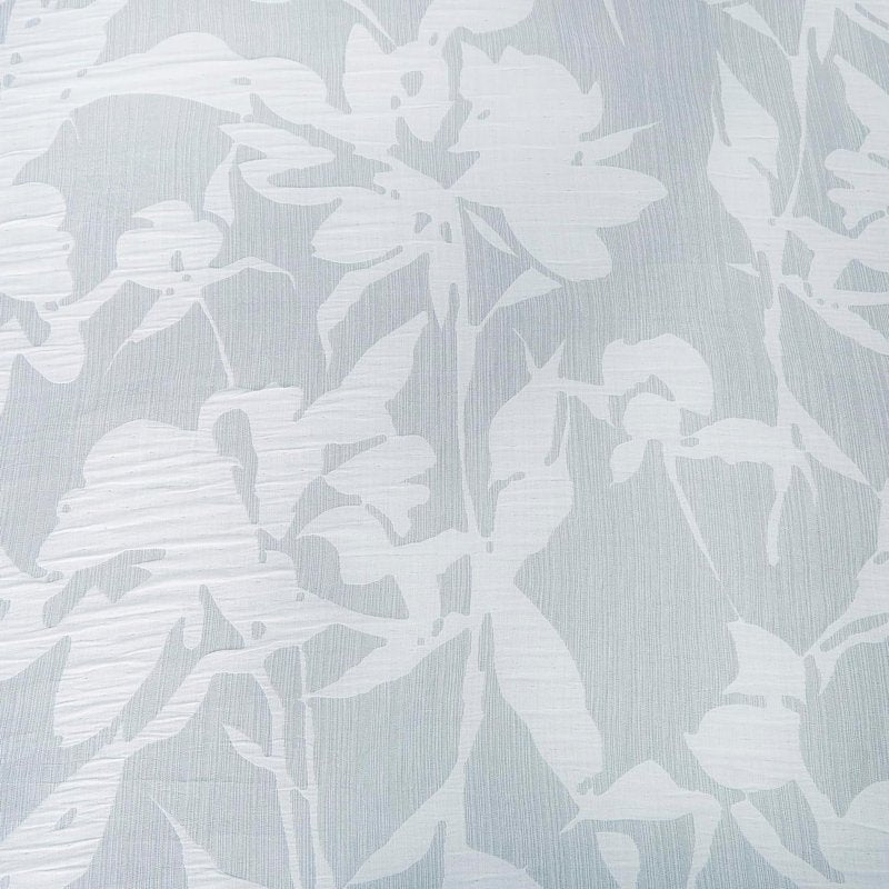 Gray and White Floral Jacquard Window Curtain Set - Light Filtering 54x84 Inches