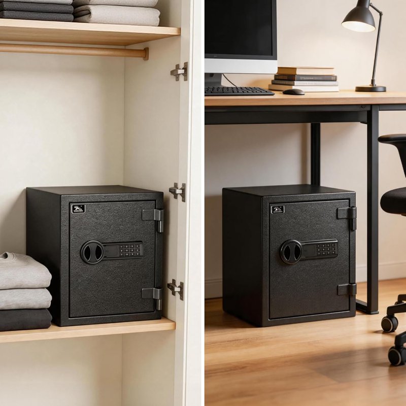 Fireproof Safe Box with Digital Keypad Lock – Steel Security Safe for Home Office Documents & Valuables