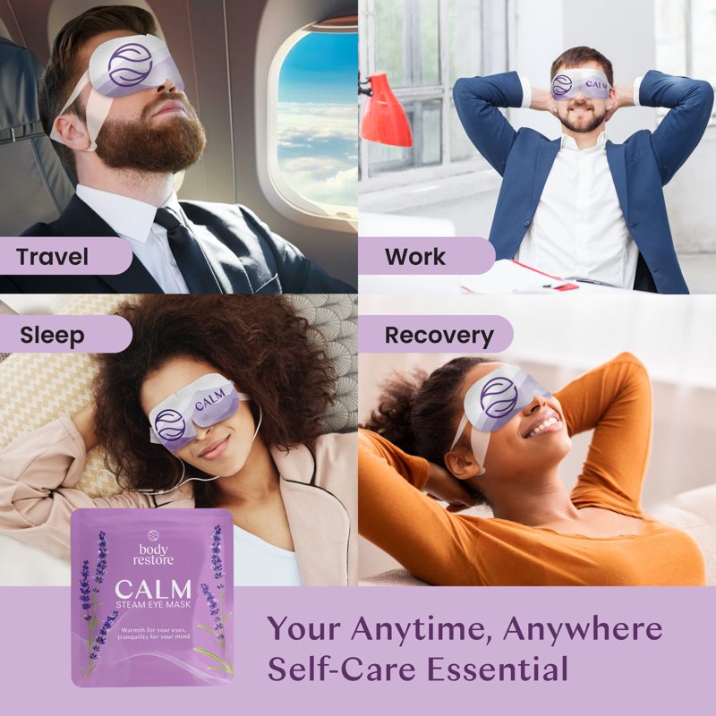 Self Heating Disposable Eye Mask for Relaxation and Eye Comfort - Lavender, 5 Pack