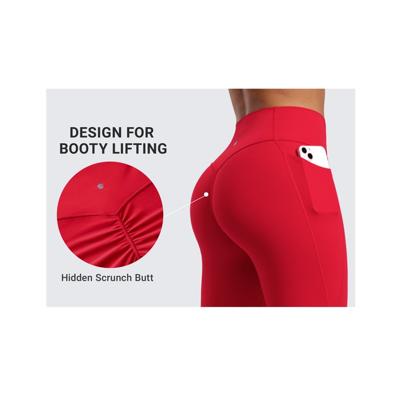 High Waist Yoga Leggings with Pockets & Scrunch Butt - No Front Seam