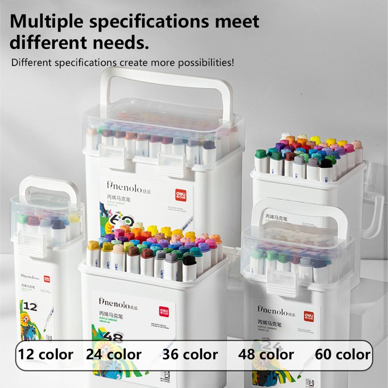 Acrylic Paint Markers Set for Wood, Rock & Canvas - 12 Colors